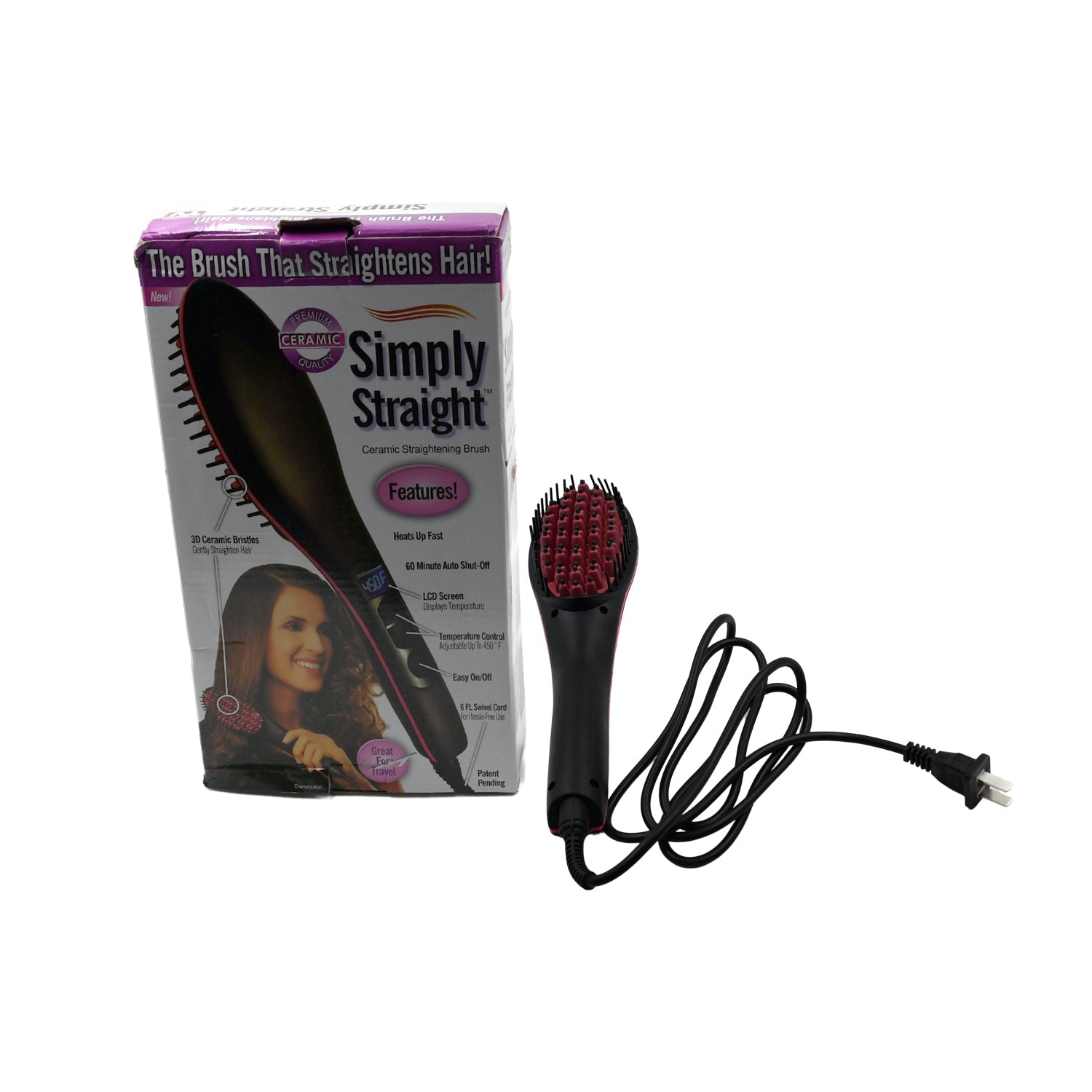 0376A Simply Straight Electric 2 in 1 Ceramic Hair Straightener Straightening Comb Brush with LCD Screen, Temperature Control Display for Women 0376A Simply Straight Electric 2 in 1 Ceramic Hair Straightener Straightening Comb Brush with LCD Screen, Temperature Control Display for Women